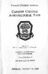 1998 Fair Premium Book. The Cannon Grange Premium Book often wins the Connecticut Association of State Fairs Award.