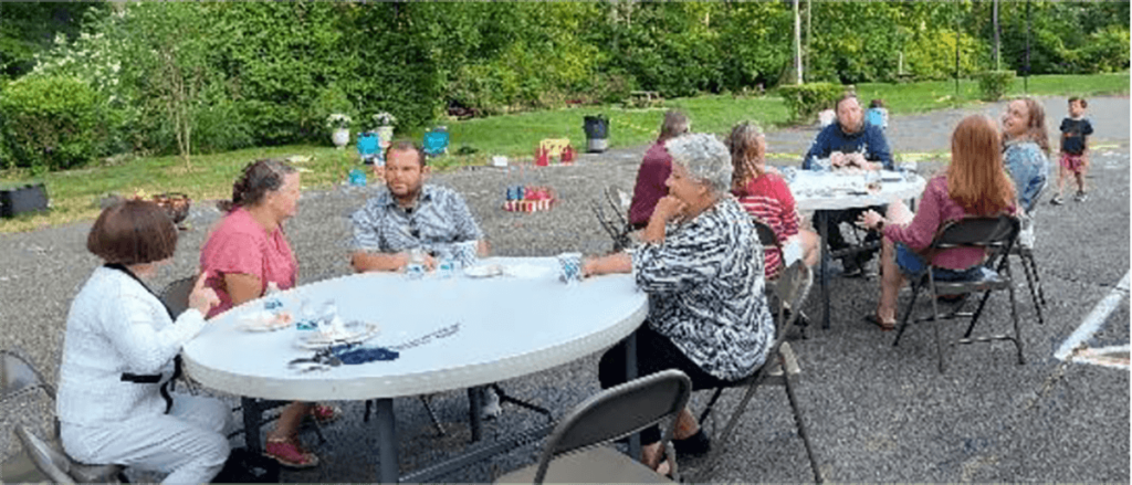 Cannon Grange potluck table